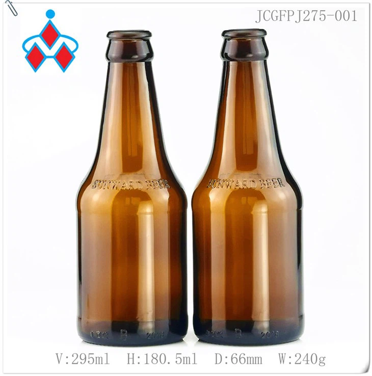 Amberkleurige bierglazen fles van 275 ml